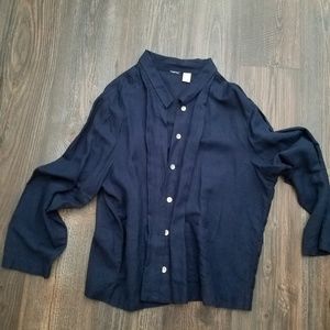 3xl Dress Barn White Linen Blouse.